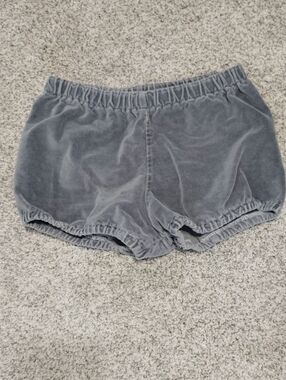 Cozy Velour Elastic-Waist Kids Shorts - Gray